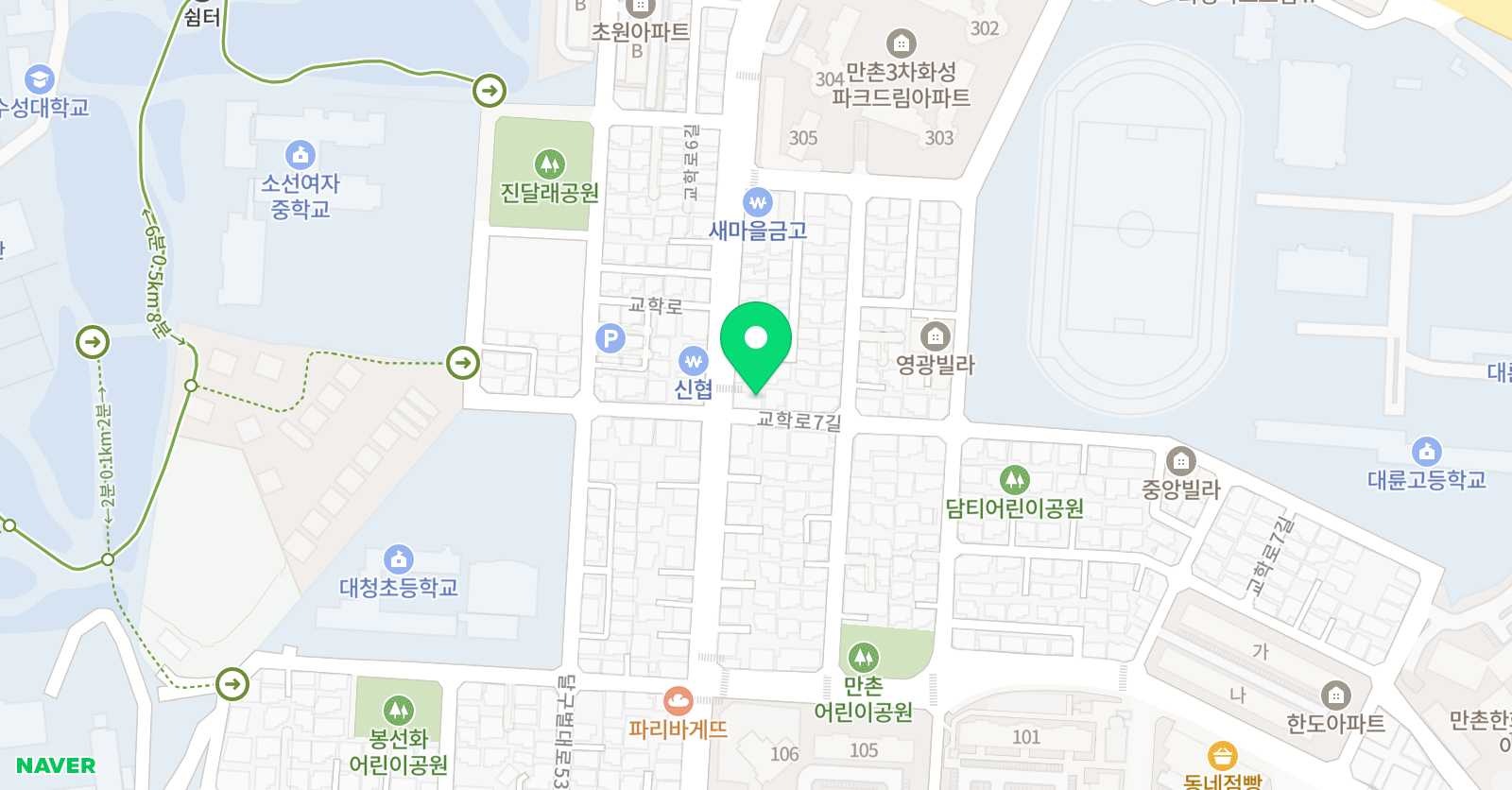 사제지간 수학교습소 만촌점 위치