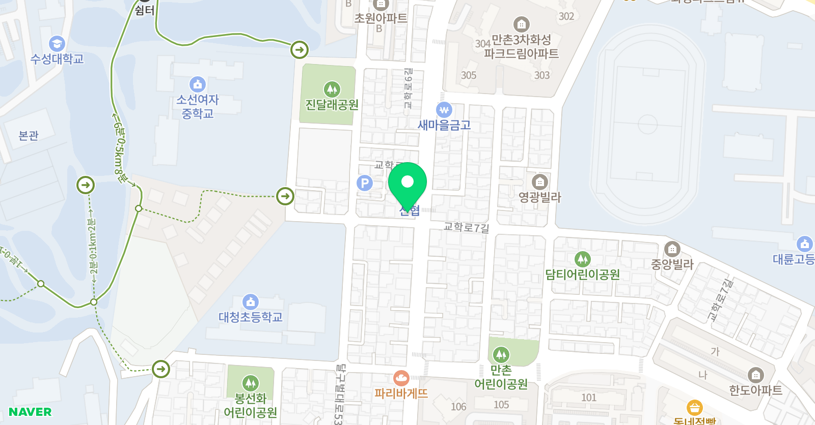 책나무 대청 독서논술학원 위치