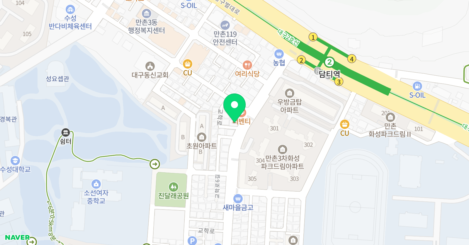 리드앤톡 만촌영어학원 위치