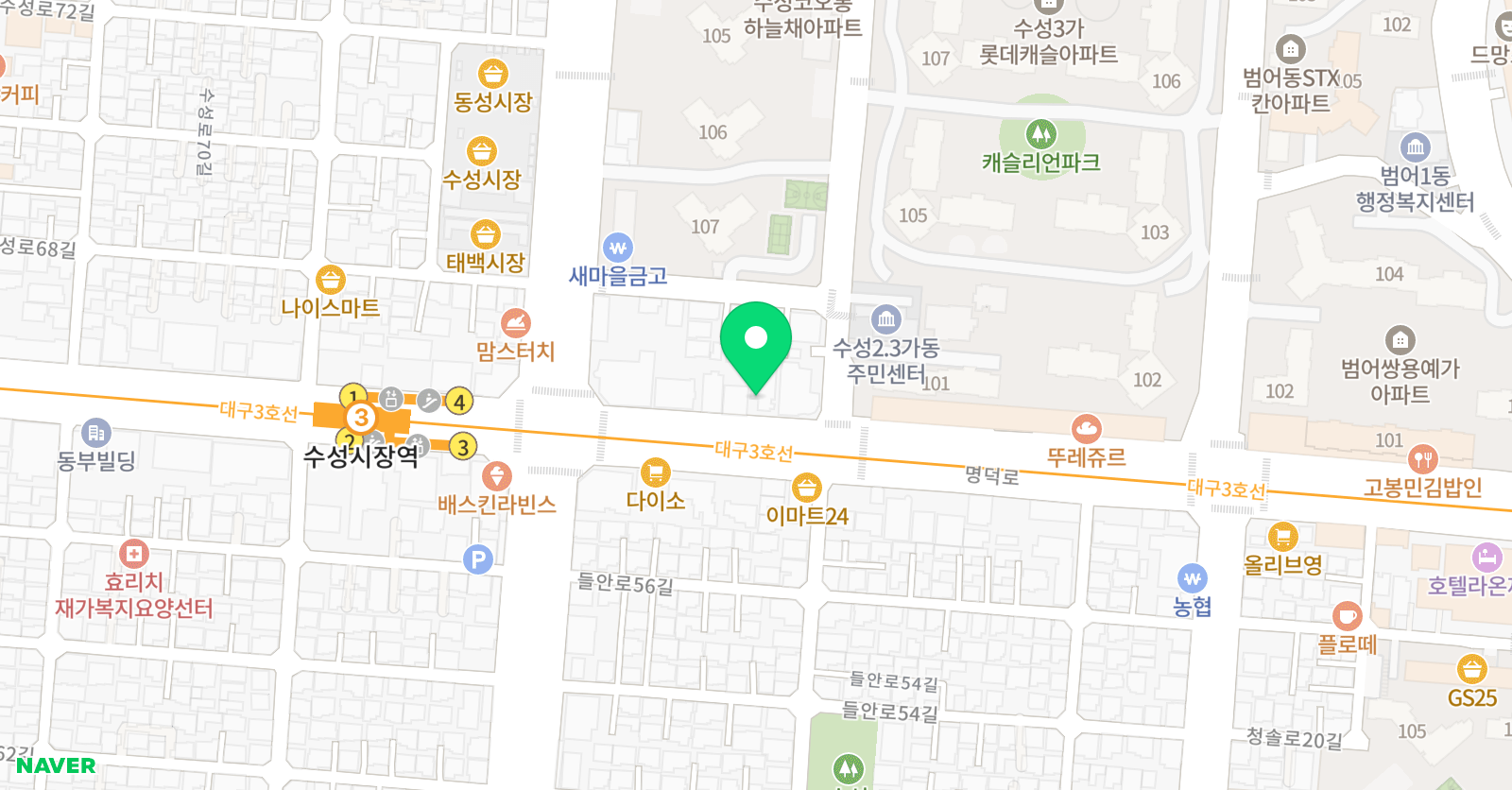 JJ댄스스쿨 수성지부 위치