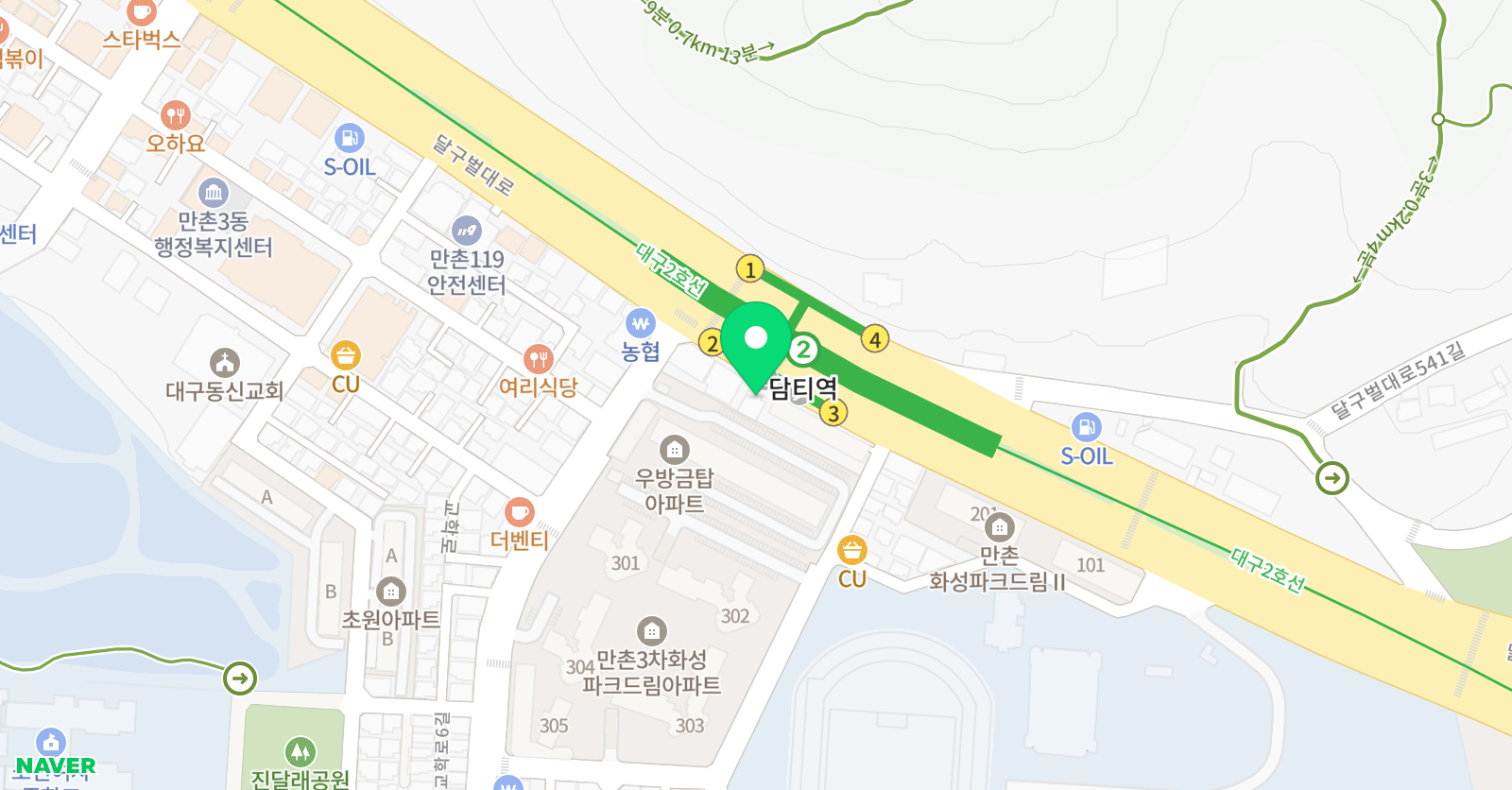 오름 국어학원 위치