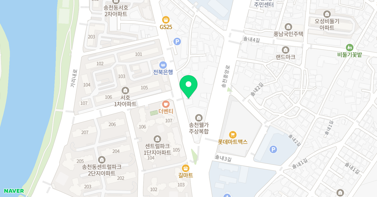 스마트해법영어 송천센트럴학원 위치