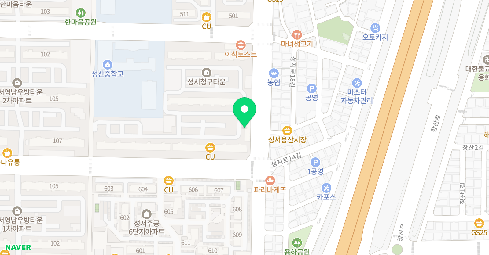 뮤엠 영어 성서청구점 위치