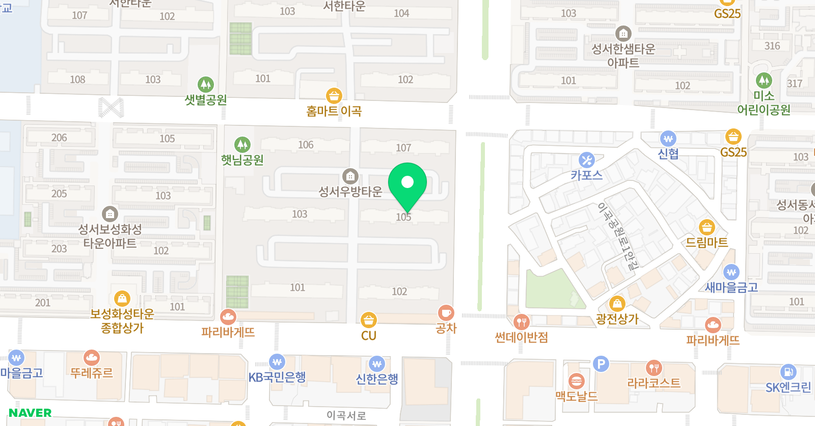 푸르넷공부방 성서우방공부방 위치