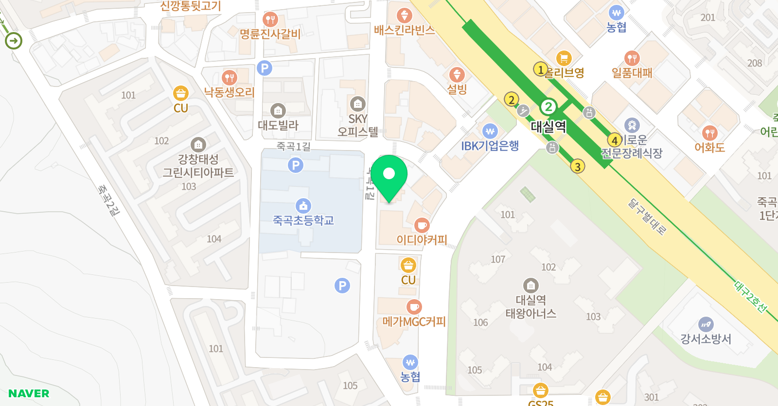 수학의창 학원 다사지점 위치