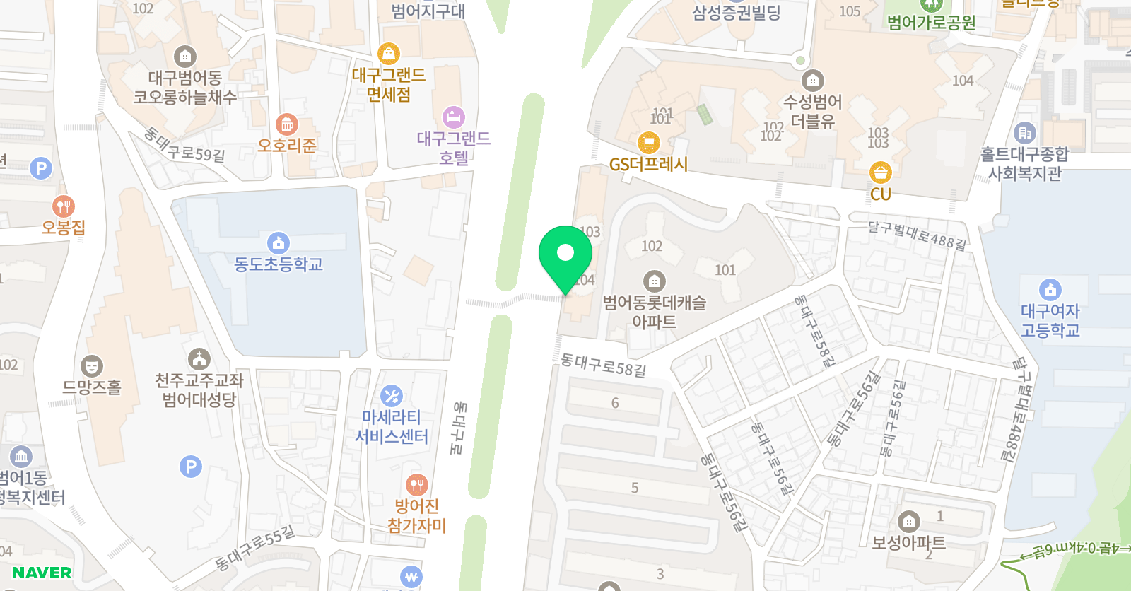 북벅스 영어학원 범어프리미엄점 위치