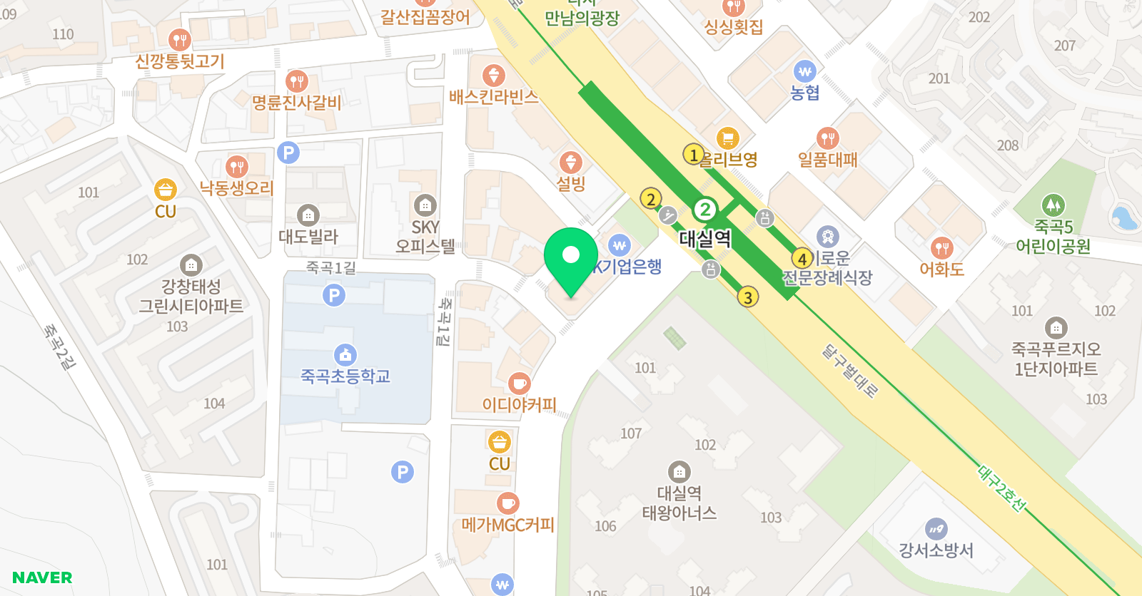 어린음악대 음악학원 죽곡원 위치
