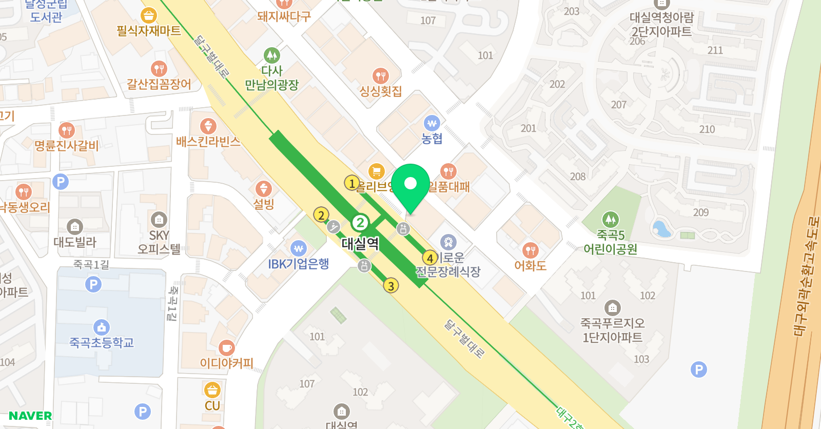 지앤비 어학원 죽곡캠퍼스 위치