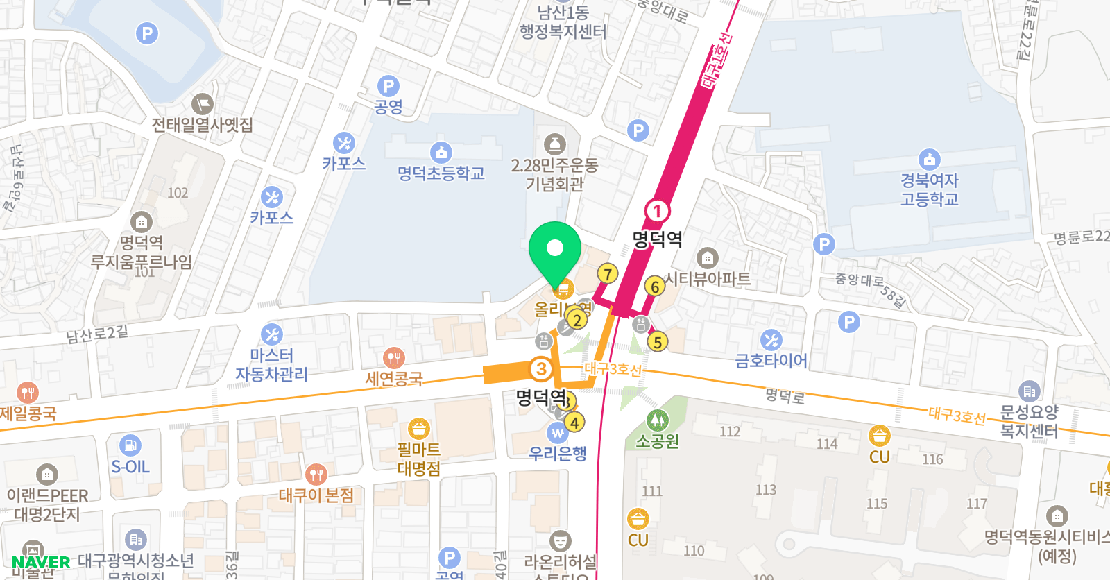 영원한미소 미술학원 명덕캠퍼스 위치