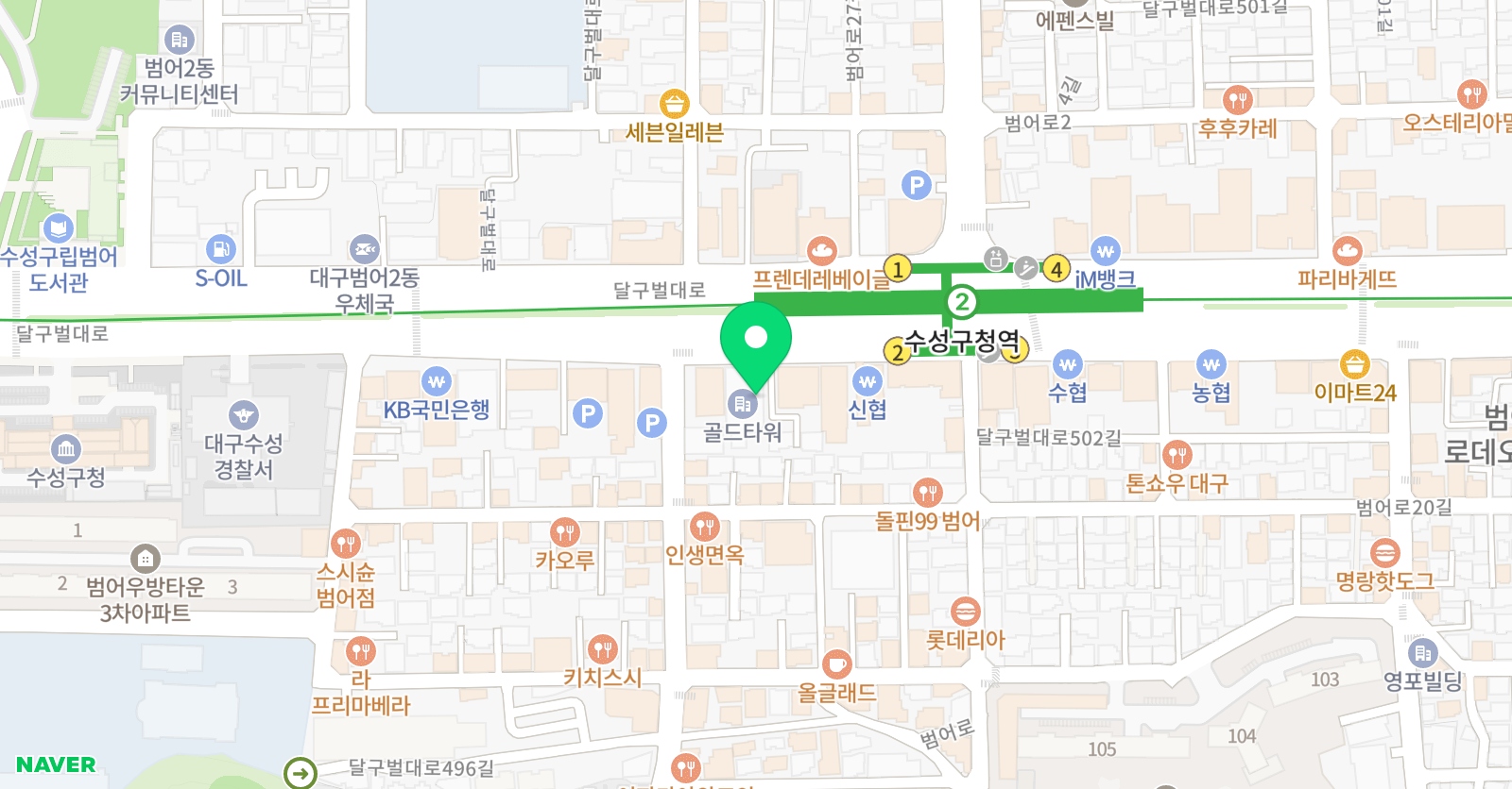 청담 어학원 대구수성브랜치 위치