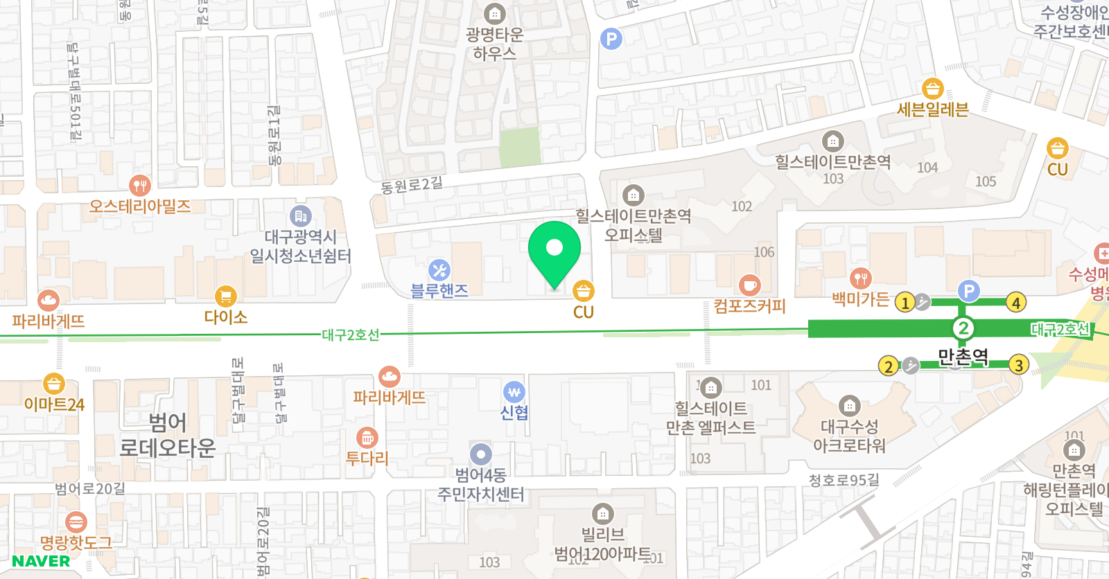 와이비프랩 학원 수성본원 위치