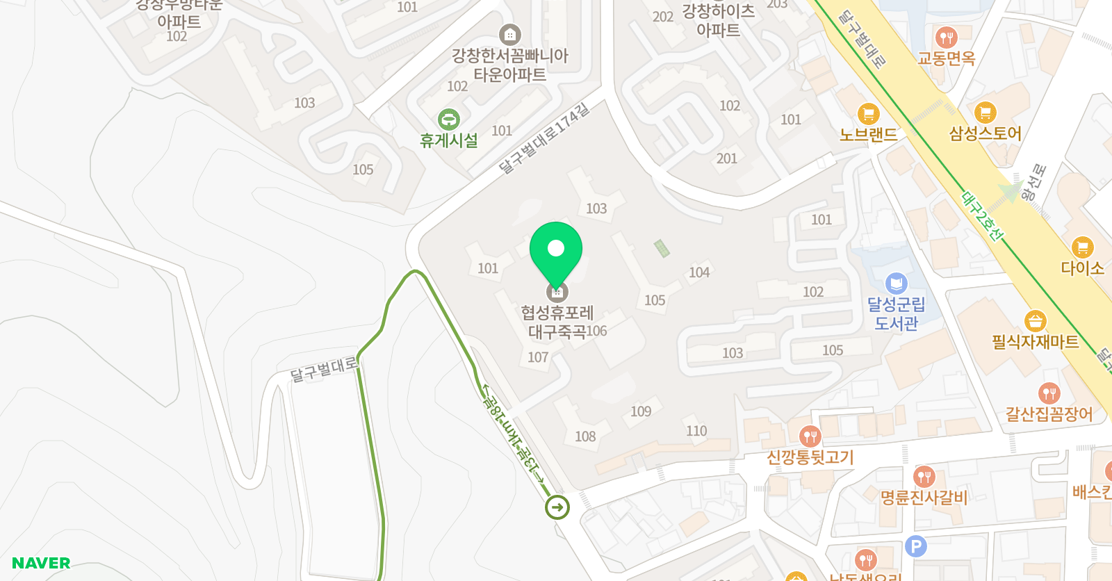 한우리 독서토론논술 대구달성죽곡협성점 위치