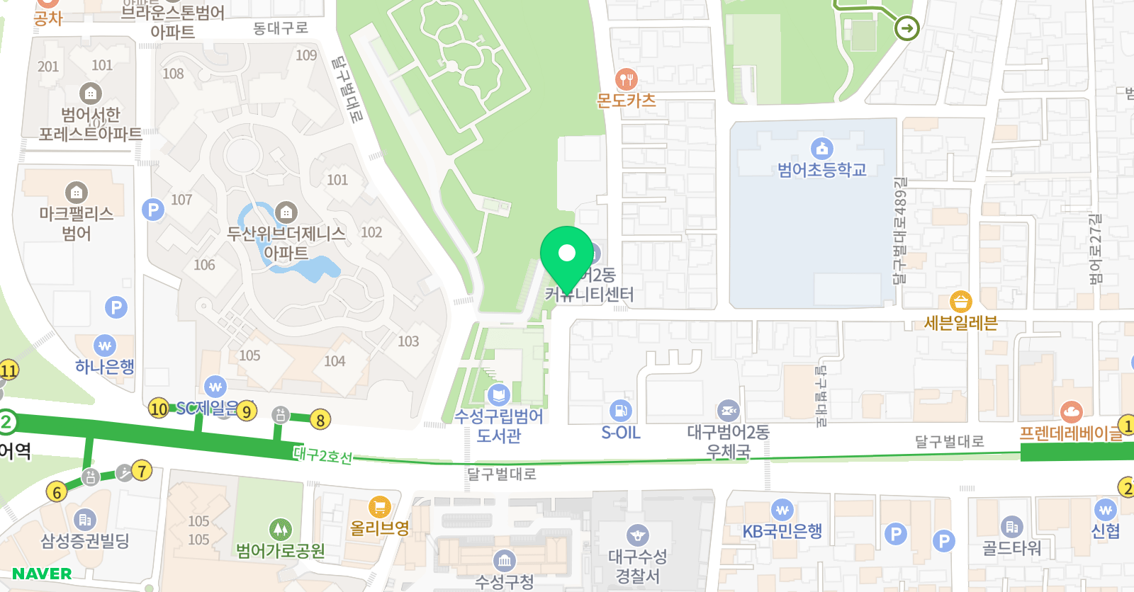 책나무 두산위브점 위치