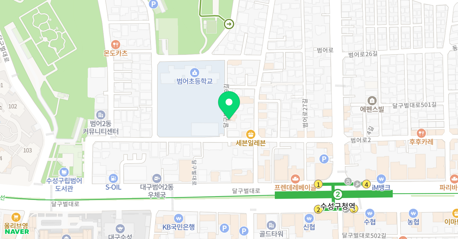 씽크앤아트 대구수성점 위치