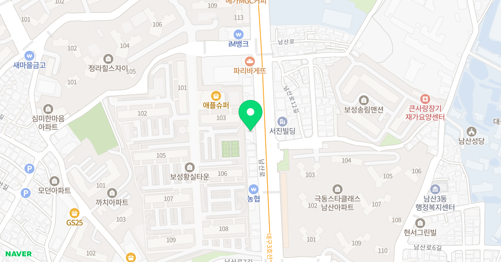 웅진씽크빅 씽크빅 학원 남산센터 위치