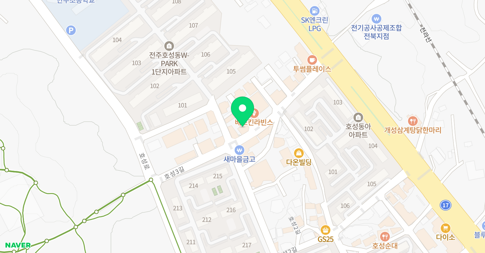 스마트해법수학 호성학원 위치
