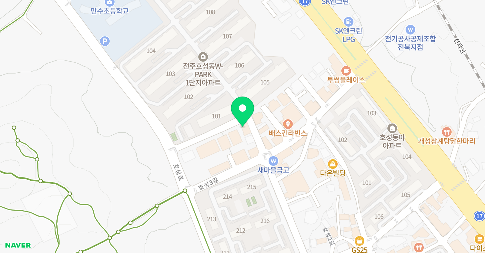 블루M 수학학원 위치