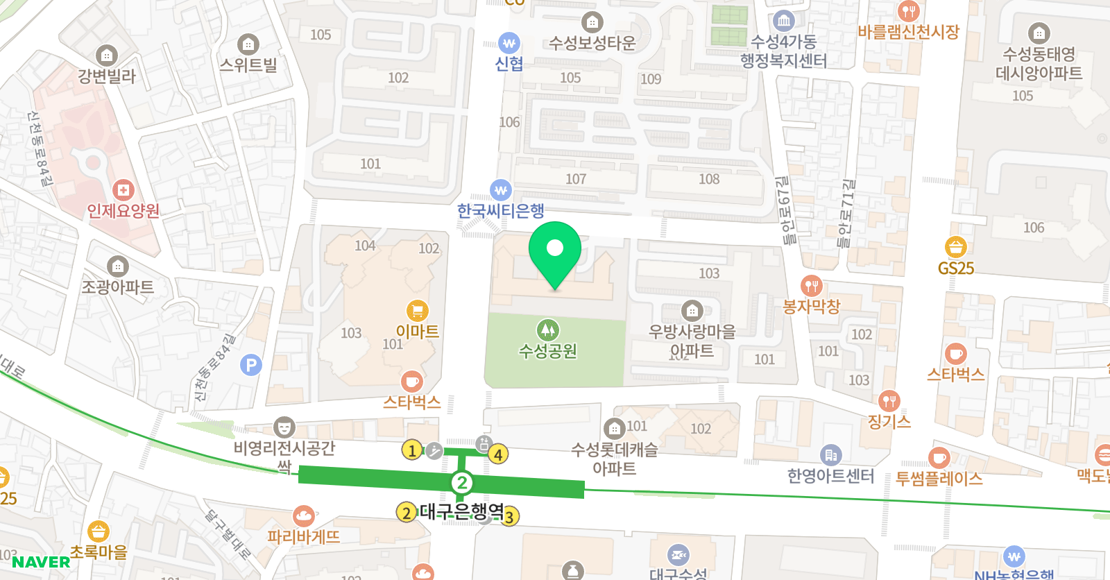 튼튼영어 대구범어교육본부 위치