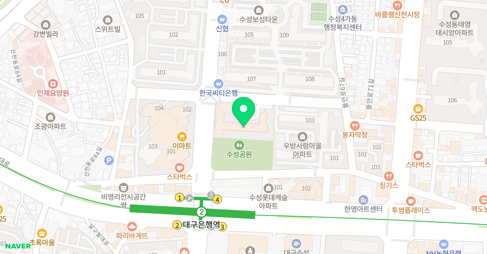 링키홈 수성우방팔레스점 위치