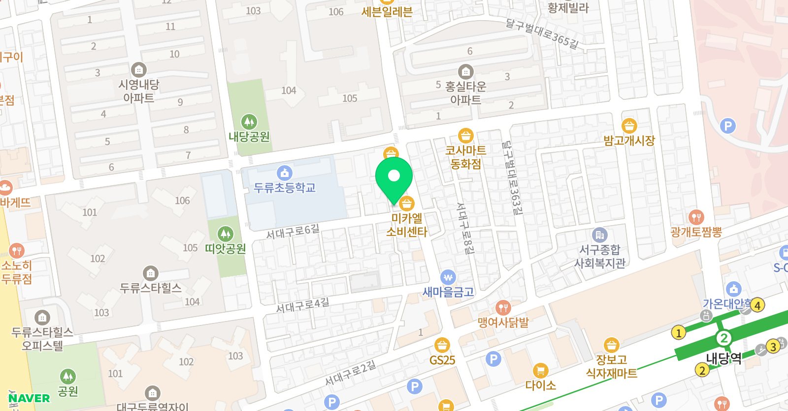 책나무 두류점 위치