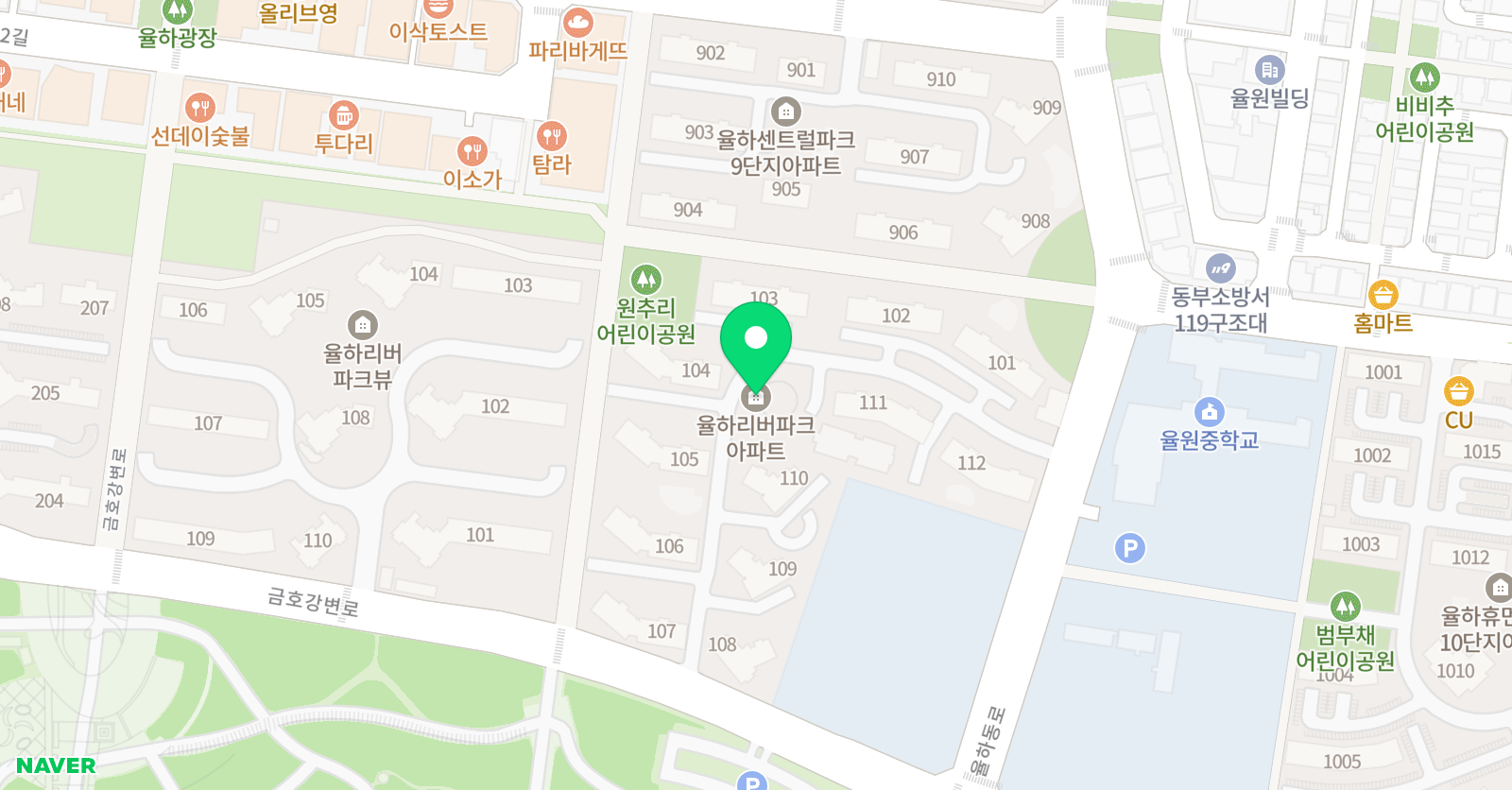 율하스위트 영어 위치