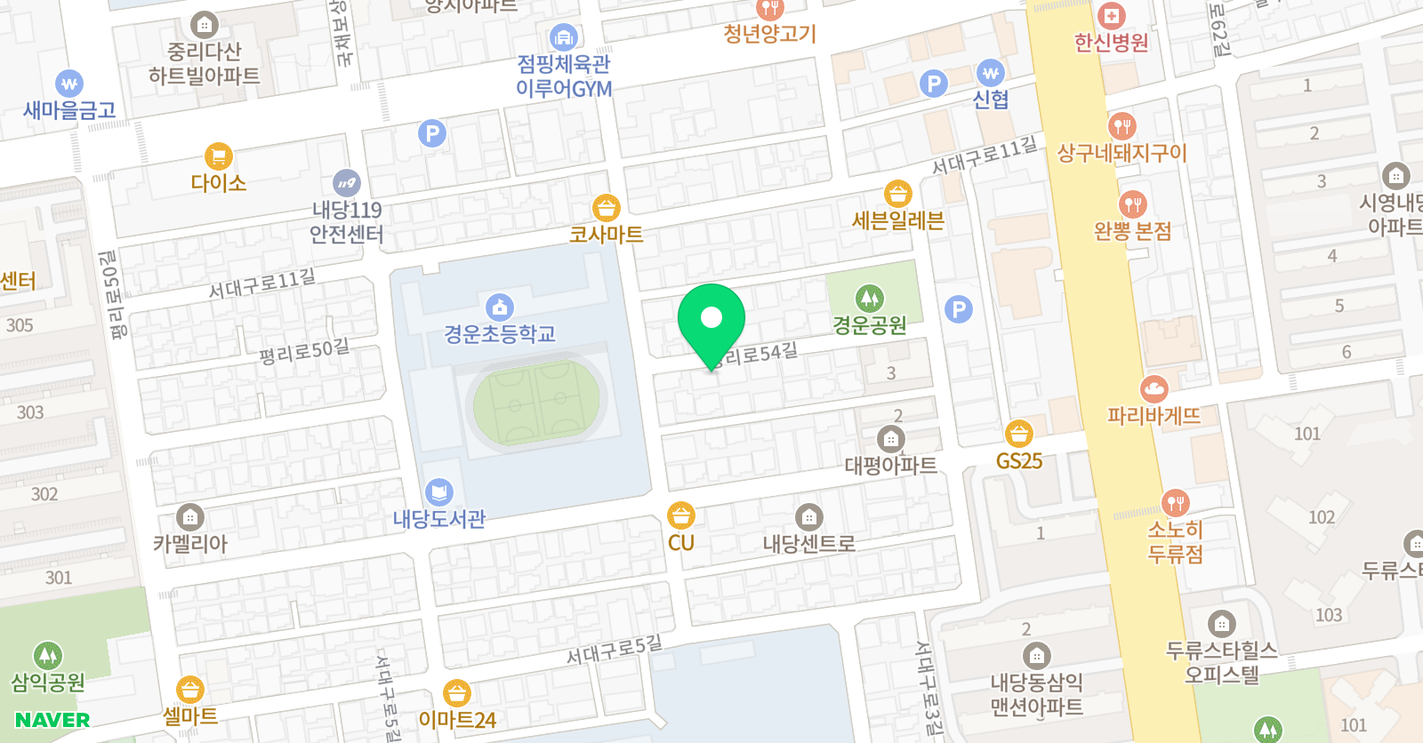 장샘 영어 내당두류본원 위치