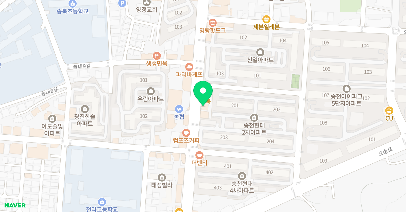 우석대라이온 태권도 위치