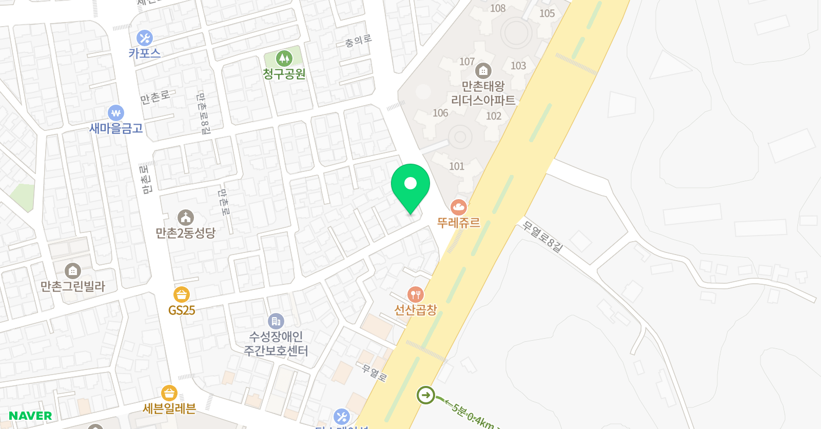 놀작 만촌키즈센터 미술학원 위치