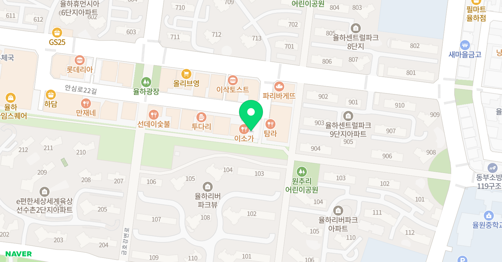 더클래스 수학영어학원 율하점 위치