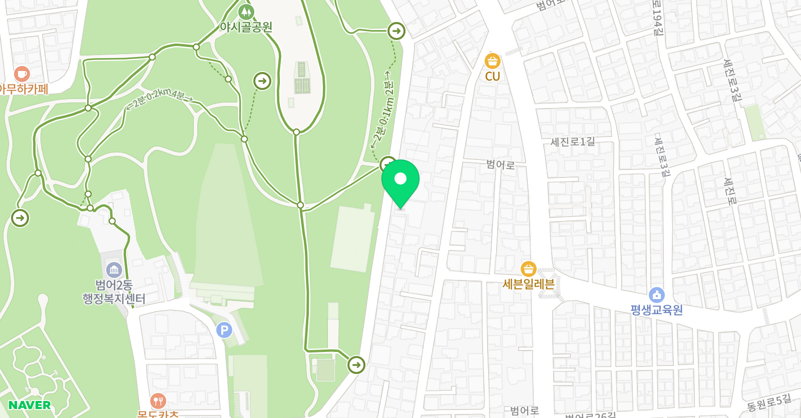 힐사이드컬리지잇 범어학원 위치