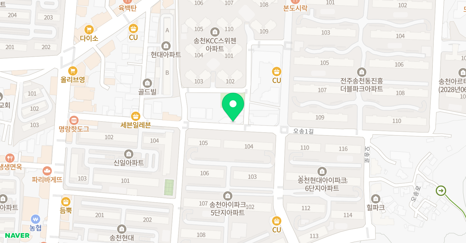 점프스쿨 송천센터 위치