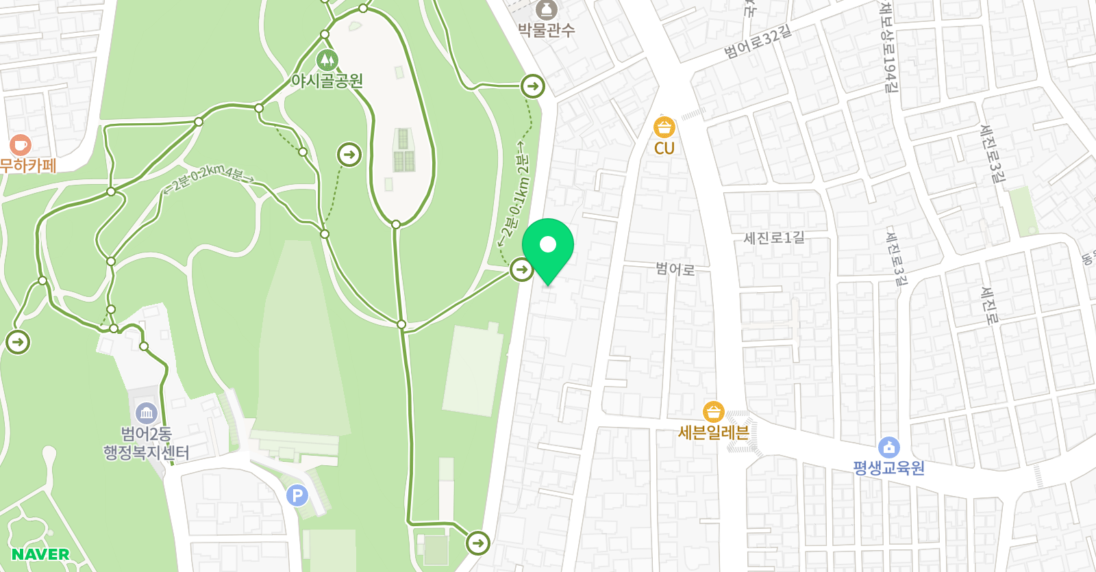 범어라운드 학원 위치