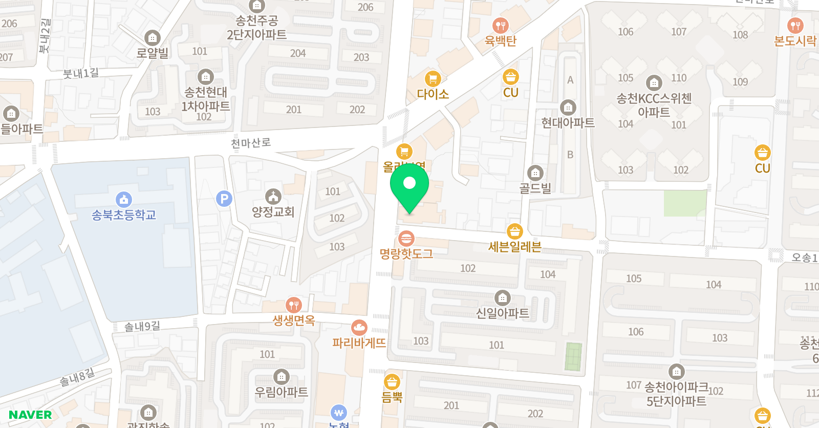 헬로키즈풀 송천점 위치