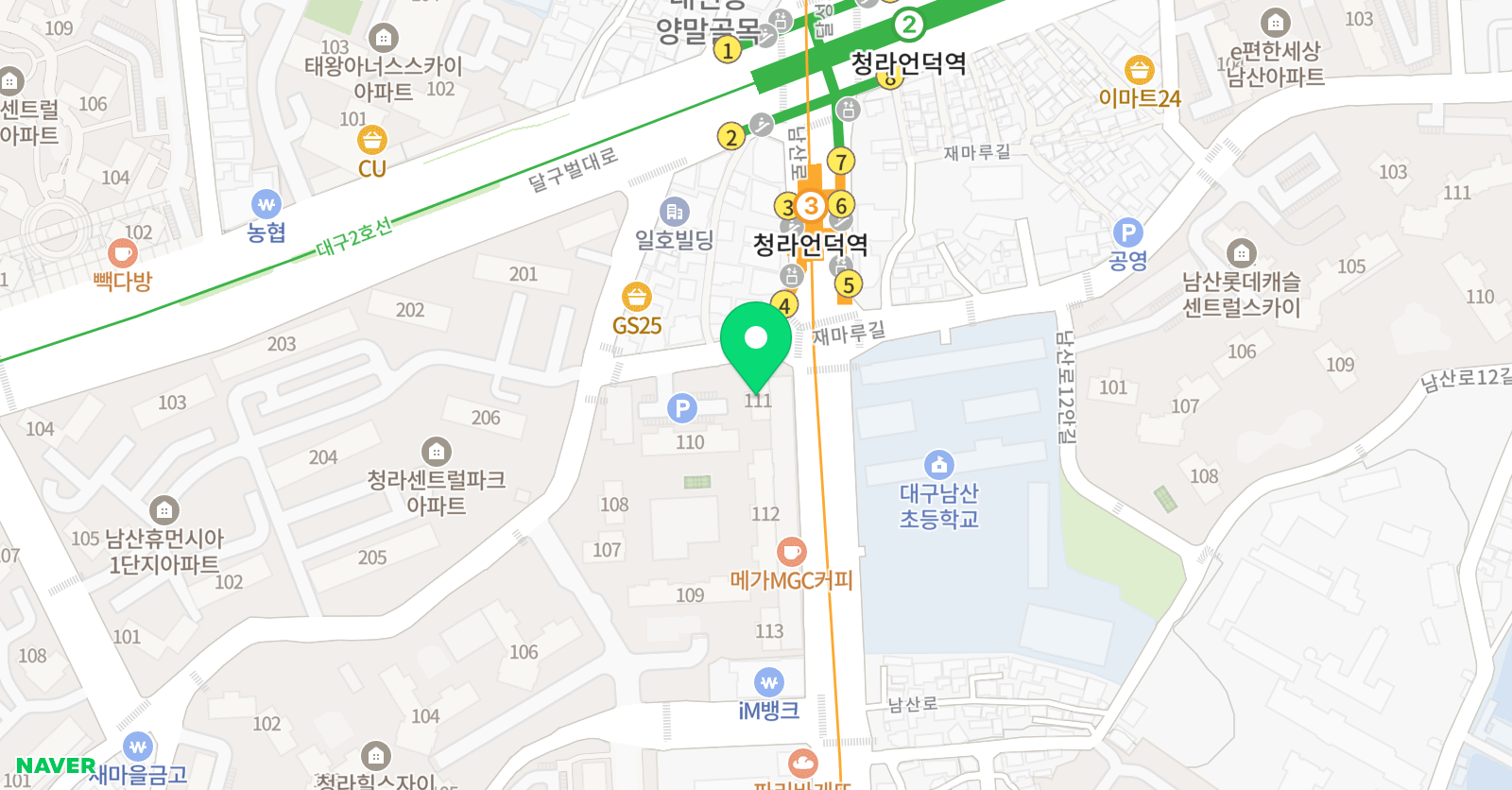 뮤엠 영어 청라힐스자이NEST 위치