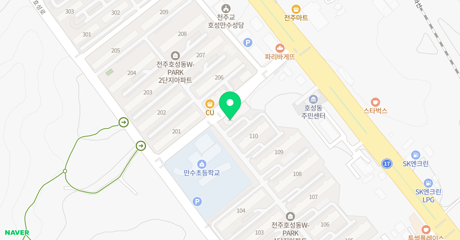 백프로 영어수학전문 학원 위치