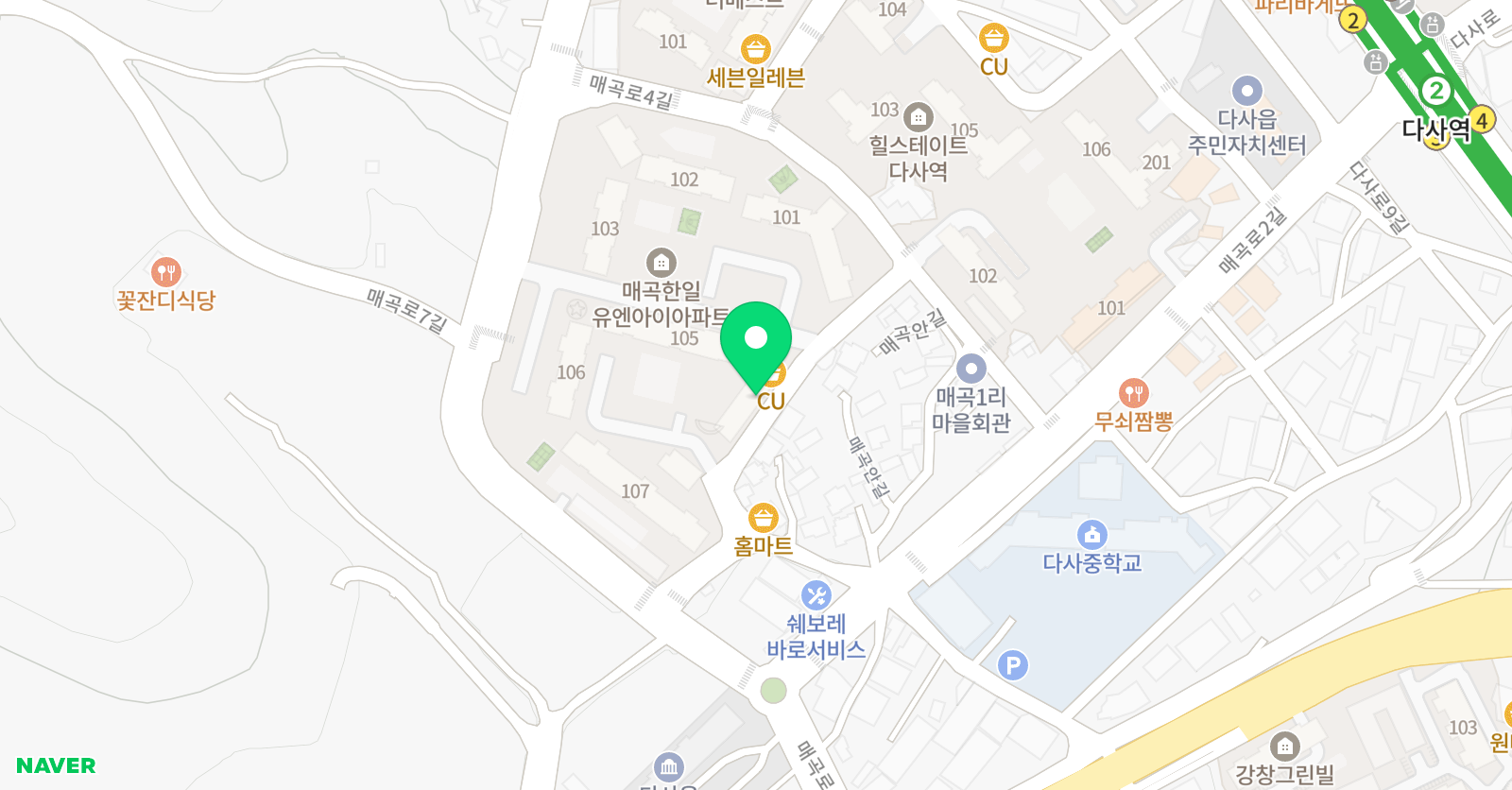소나무향기 태권도 위치