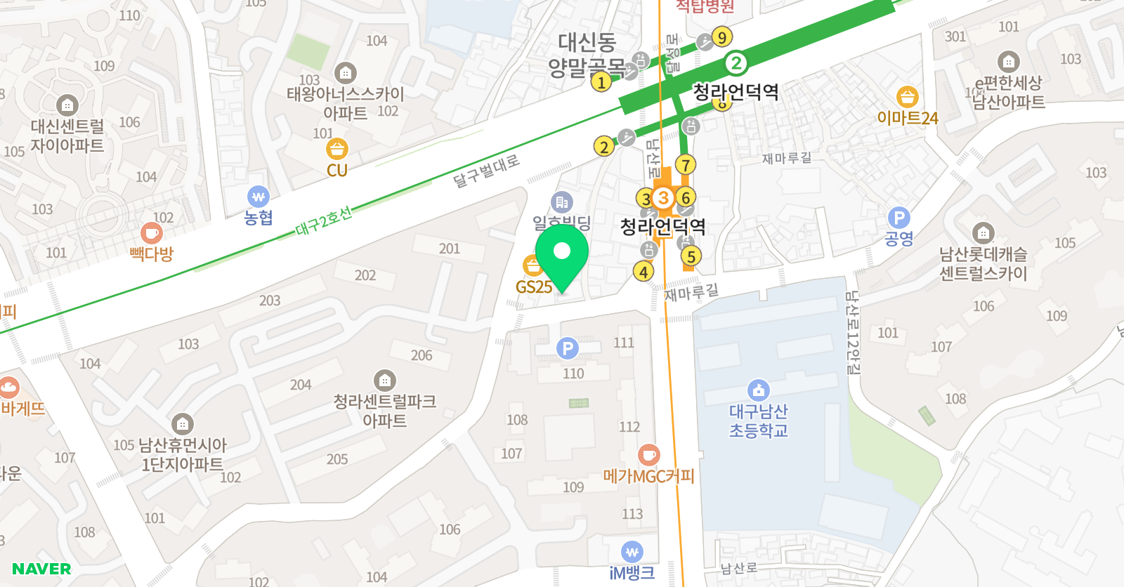 지샘 수학학원 청라힐스자이점 위치