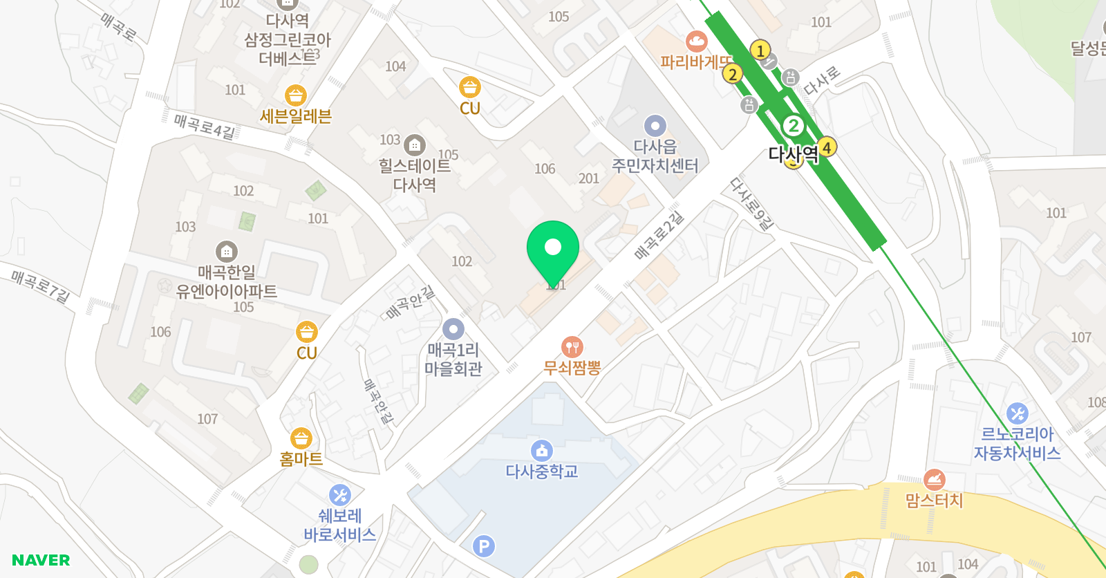 유니팝 미술 대구다사역센터 위치
