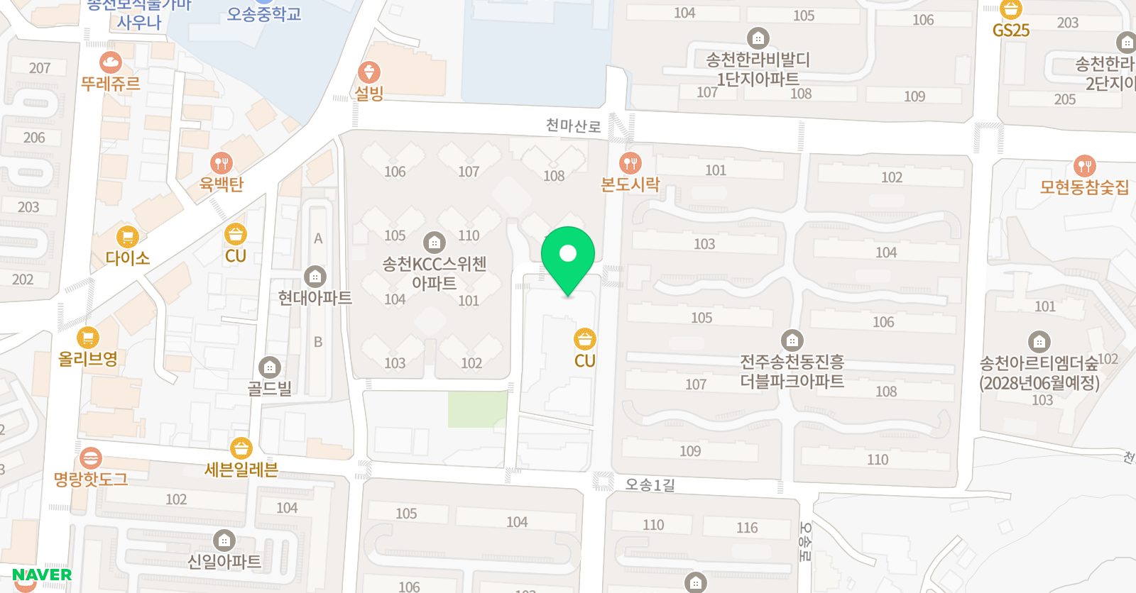 바른 태권도장 위치