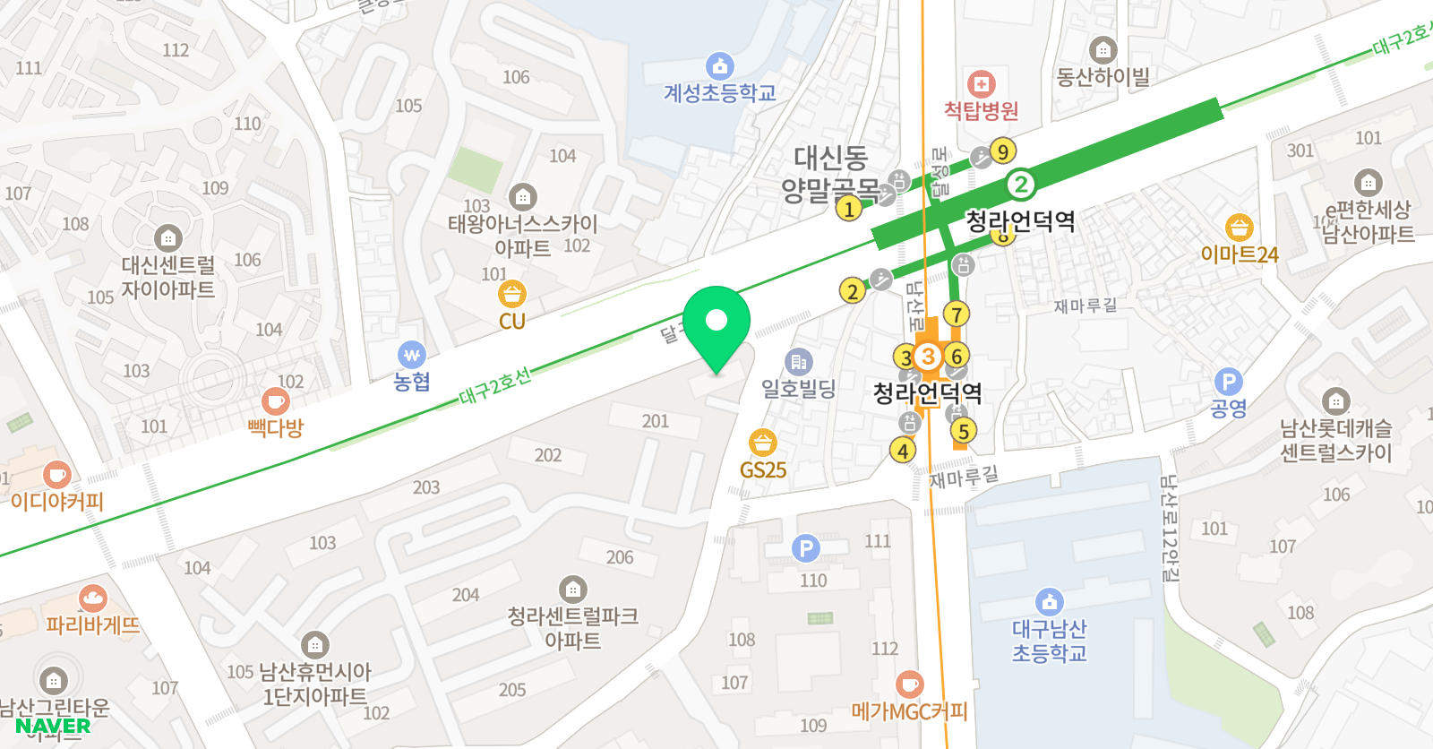 잉글리시브레인스튜디오 남산점 위치