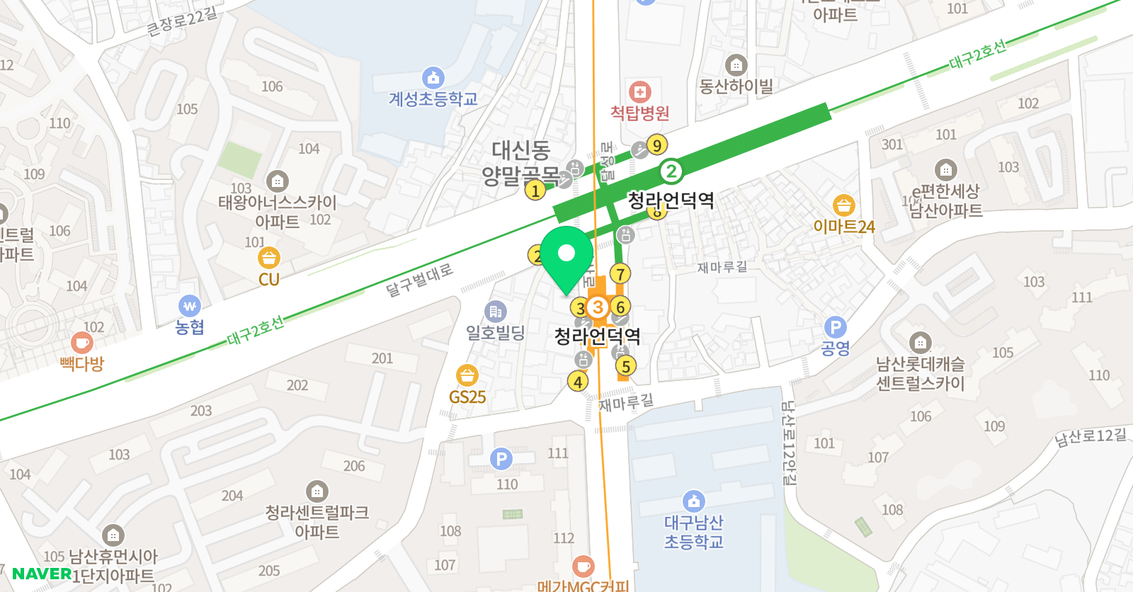 튼튼 영어마스터클럽 남산학원 위치