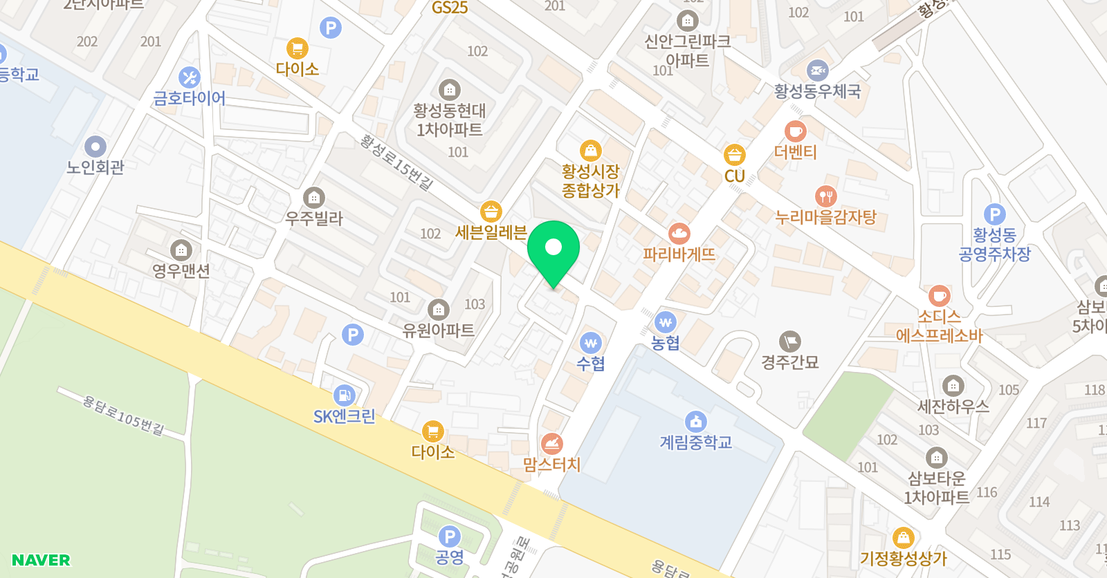 엠베스트SE 공부학원 황성점 위치