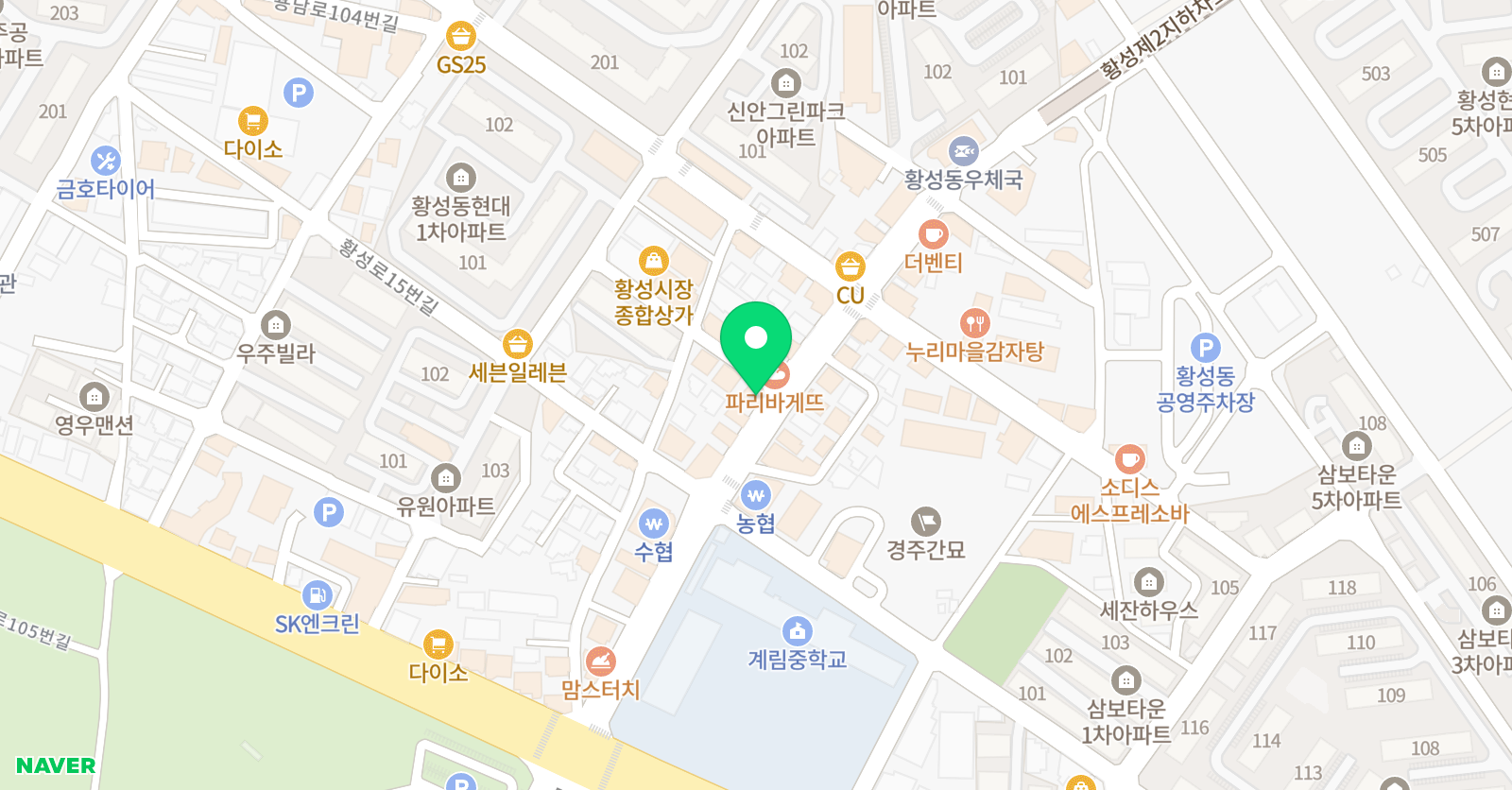 T&C 학원 위치