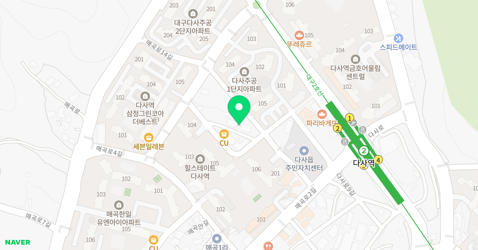 삼성 영어수학학원 다사점 위치