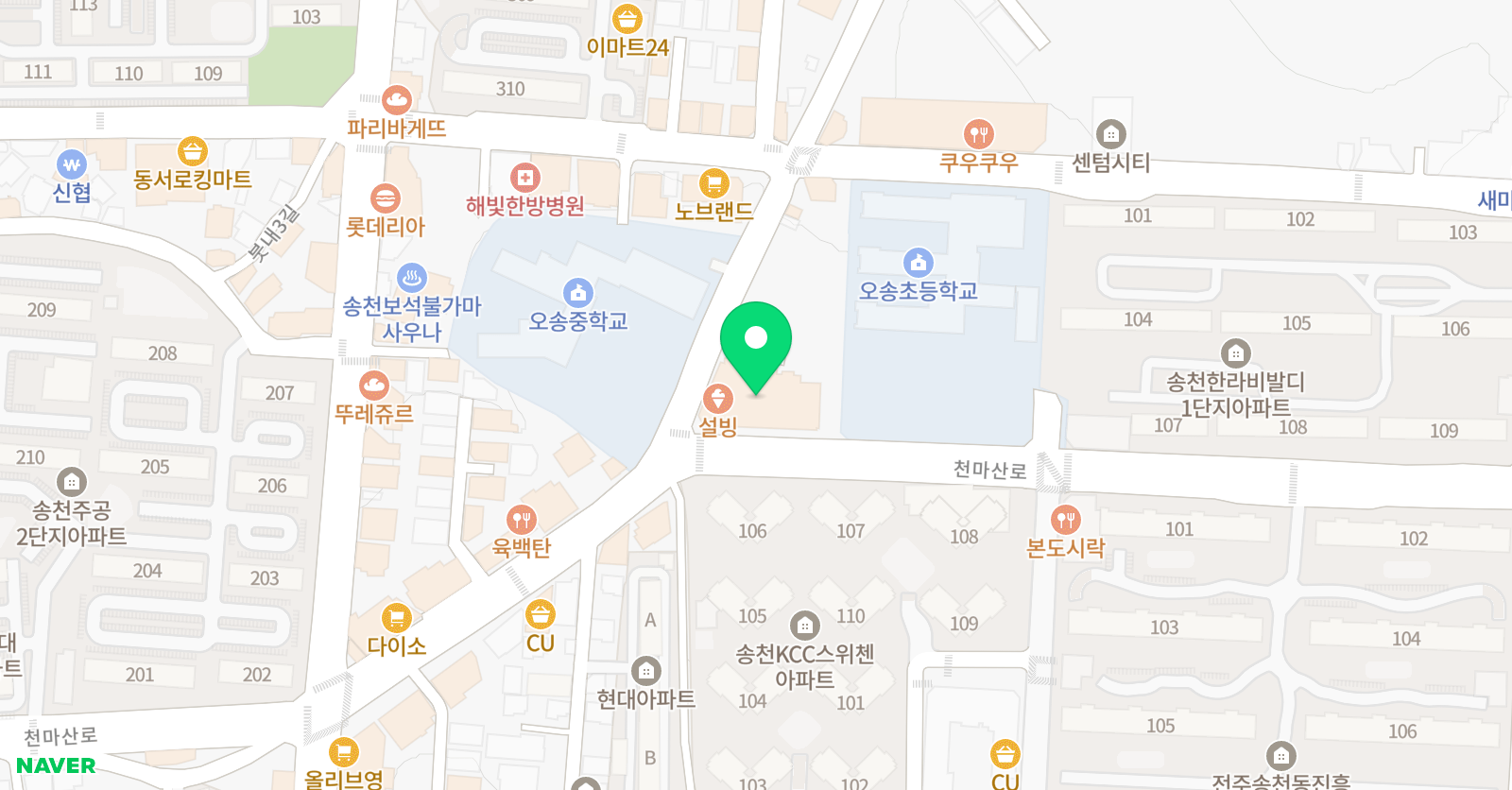 대학가 는길 학원 위치