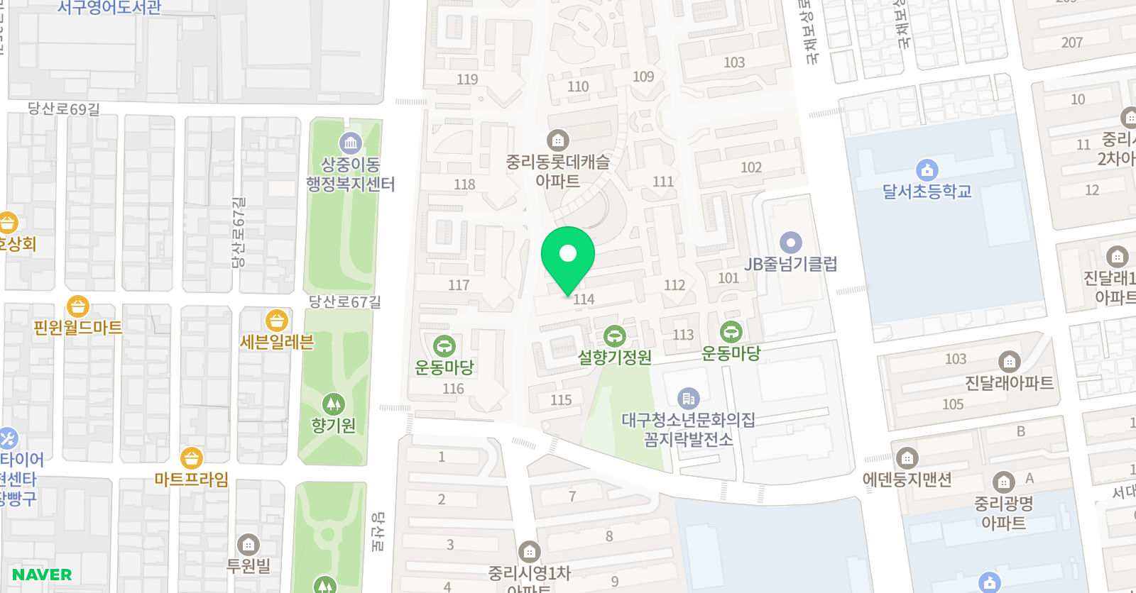 아소비 대구중리롯데캐슬 학원 위치