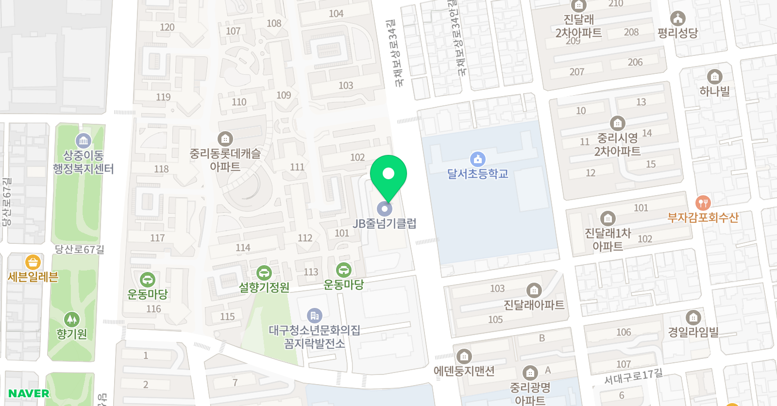 뮤엠영어 중리점 위치