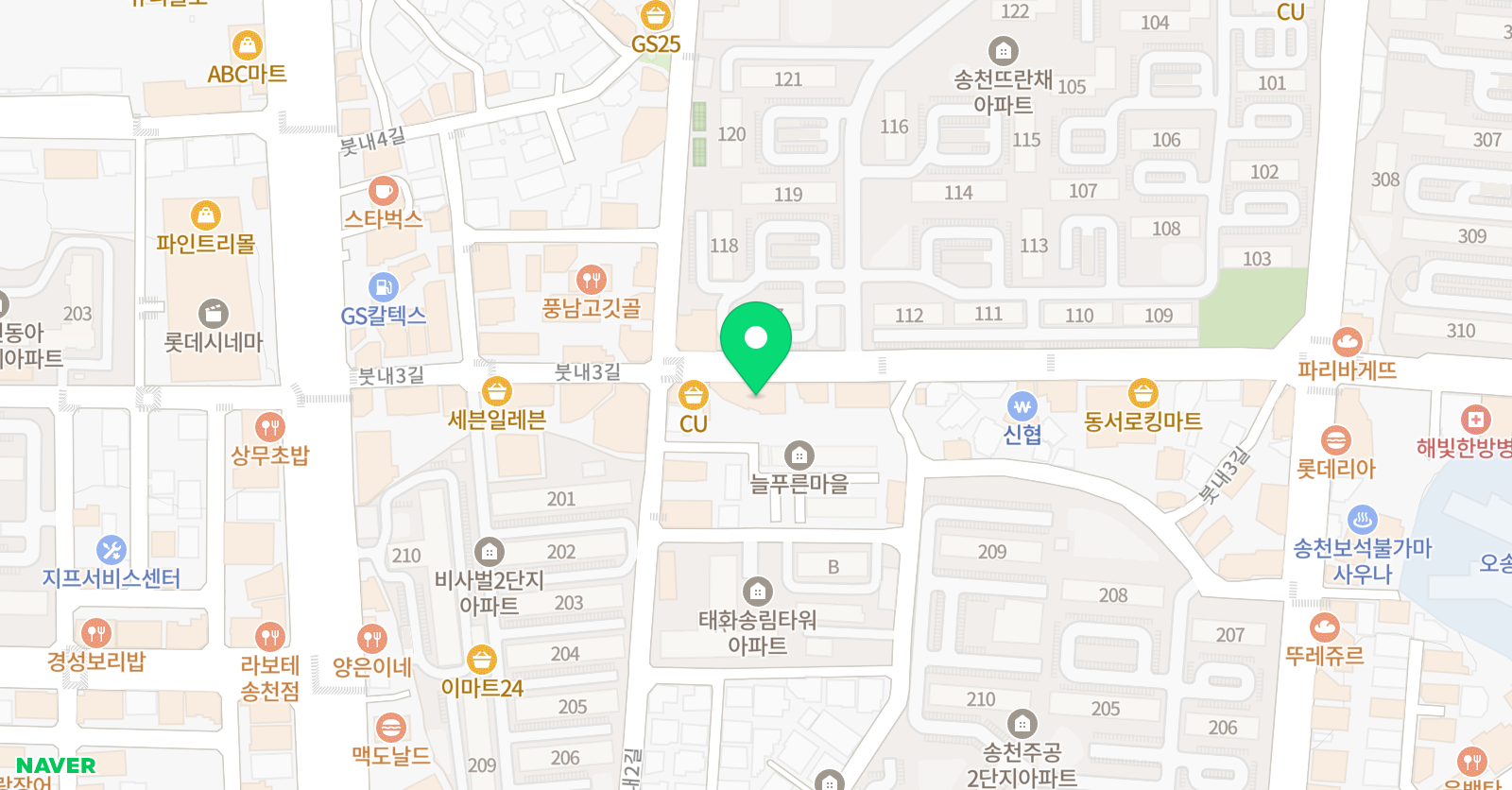송천경희대 태권도 위치