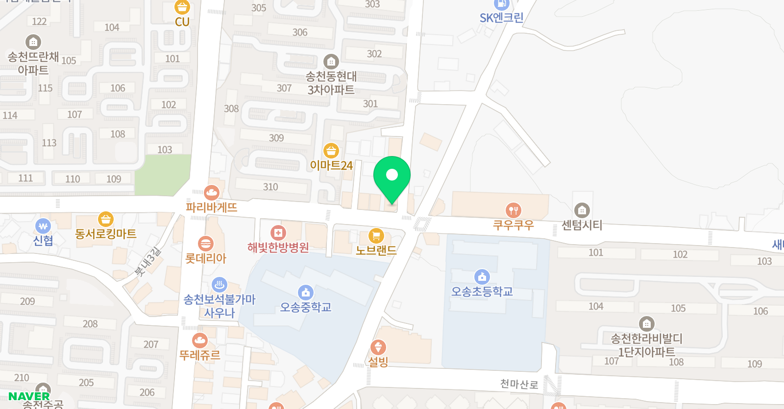 원탑 영어전문학원 위치