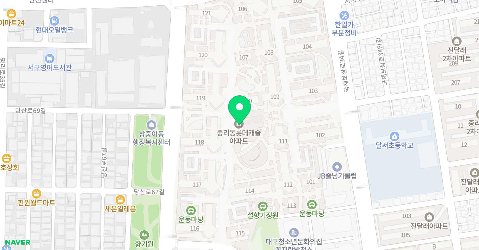 필아트미술학원 중리점 위치